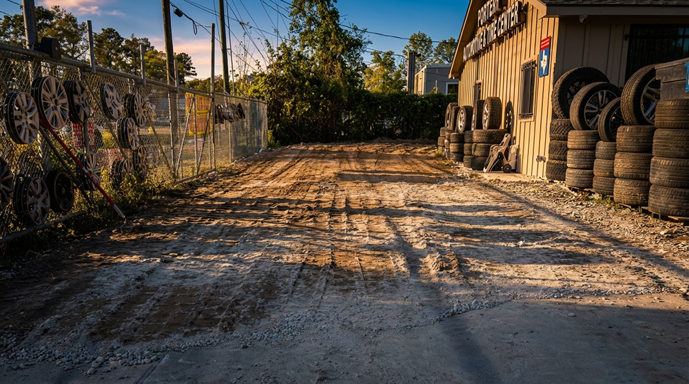 Site preparation with land clearing and dirt work